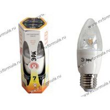 Лампа светодиодная ЭРА LED smd B35-7w-827-E27 Clear мягкий желтый свет