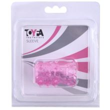 Розовая рельефная насадка на пенис (3428)