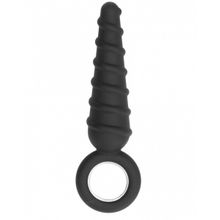 Shots Media BV Анальная пробка со спиралью на поверхности No.60 Dildo With Metal Ring - 17,5 см. (черный)