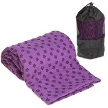 Полотенце для Йоги 183х63 цвет фиолетовый с сумкой для переноски