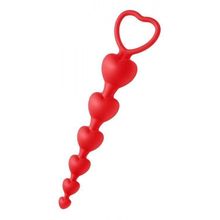 XR Brands Красные анальные бусы Sweet Heart Silicone Anal Beads - 18,4 см. (красный)