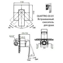 Встраиваемый смеситель для душа CEZARES QUATTRO-DI QUATTRO-DI-01