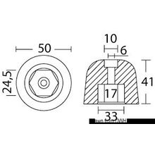 Osculati Spare anode for Vetus Bow 220, 43.070.10