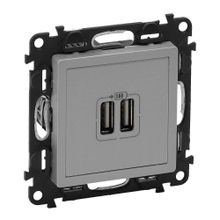 Legrand Розетка USB двойная Legrand Valena Life 240V 5V 1500mA алюминий 753612 ID - 102366