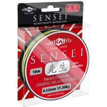 Плетеный шнур Mikado SENSEI 0,12 green (10 м) - 8.70 кг.