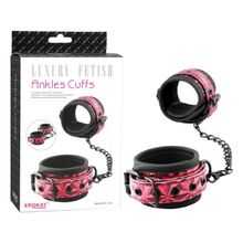 Erokay Красно-чёрные кожаные оковы на ноги Ankles Cuffs (красный с черным)