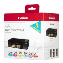 Картридж canon pgi-29 c multipack для pixma pro 1(голубой, пурпурный, желтый, фото-голубой, фото-пурпурный, красный) 4873b005