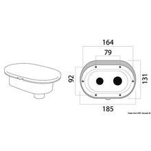 Osculati Oval shower box white PVC hose 4 m Rear shower outlet, 15.240.02