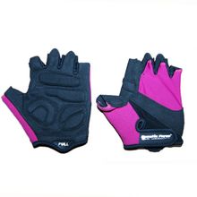 Перчатки для фитнеса женские черно-розовые с подушечками р-р M