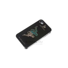 Задняя накладка с алмазами для iPhone 4 4S черная
