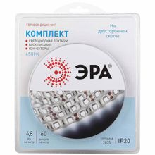 ЭРА Светодиодная лента ЭРА 4,8W m 60LED m 2835SMD холодный белый 5M 2835kit-4,8-60-12-IP20-6500-5m Б0043061 ID - 261785