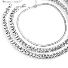 Многослойное колье под серебро (арт. 83481-9)