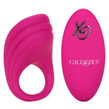 Розовое эрекционное виброкольцо с пультом Silicone Remote Pleasure Ring (218378)