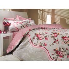 Комплект постельного белья 1,5 спальный (Евро) поплин "SUSANA", розовый, 100% Хлопок