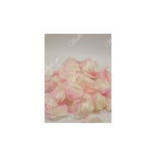 Лепестки роз для свадьбы айвори с розовым LEA046