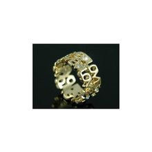 Кольцо LOVE с кристаллами Swarovski (Размер: 17.35, Покрытие: Белое золото)