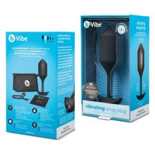 b-Vibe Черная пробка для ношения с вибрацией Snug Plug 4 - 14 см.