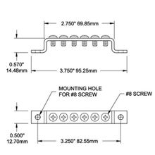 Blue Sea Монтажная шина винтовая Blue Sea Mini Grounding BusBar 2306 48 В 6 клемм