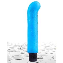 Pipedream Голубой вибромассажер с загнутым кончиком XL G-Spot Softees - 16,2 см. (голубой)