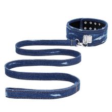 Синий джинсовый ошейник With Leash Roughend Denim Style (227116)