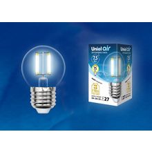 Uniel Лампа светодиодная Uniel Air E27 7.5Вт 4000K LED-G45-7,5W NW E27 CL GLA01TR картон ID - 424597