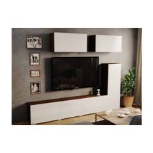 Case Гостиная Лия-3, Венге Белый глянец