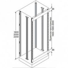 Стойки каркаса(4 шт)+промежуточные(2шт) для установки ячеек H=2000мм |  код. EM2002 |  ABB