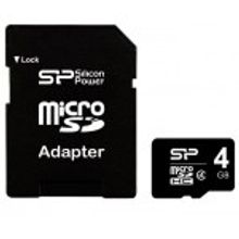 Micro SD Карта памяти Micro SD HC - Silicon Power - Class 4 - 4GB