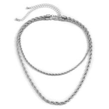 Многослойное колье под серебро (арт. 83385-9)