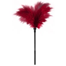 Blush Novelties Пластиковая метелочка с красными пёрышками Small Feather Tickler - 32 см. (красный с черным)