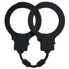 Чёрные силиконовые наручники Stretchy Cuffs Black Черный