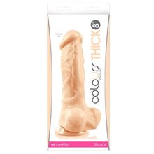 NS Novelties Большой фаллоимитатор Colours Pleasures Thick 8  Dildo - 23,8 см. (телесный)