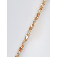 Браслет с фианитом шампань "1 кабошон 1 циркон"