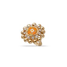 Кольцо круглое муранское стекло и стразы, арт. 164_white