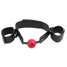 Pipedream Кляп-наручники с красным шариком Breathable Ball Gag Restraint