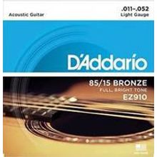 EZ910 AMERICAN BRONZE 85 15 Струны для акустической гитары Light 11-52 D`Addario