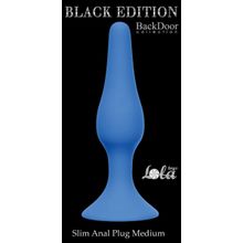 Lola toys Синяя анальная пробка Slim Anal Plug Medium - 11,5 см.