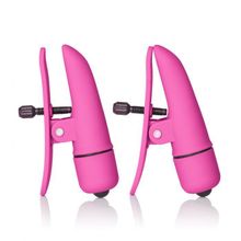 California Exotic Novelties Розовые зажимы на соски с вибрацией Nipple Play Nipplettes (розовый)