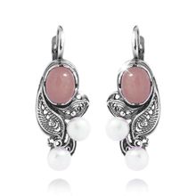 Серьги с розовым кварцем (посеребрение), Magia di Natura (арт. 76495-3026)