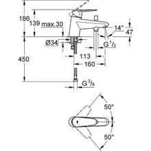 Смеситель Grohe Eurodisc Cosmopolitan для ванны с душем, 33192002