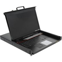 Коммутатор Procase    E1716HD    1U выдвижная однорельсовая с LCD 17" + 16-port KVM Switch USB