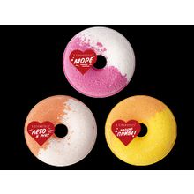 LCosmetics Donut Набор бурлящих пончиков для ванны, 3 в 1, с ароматами манго, абрикоса и малины, 480 г