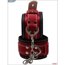 X-Market Ltd Чёрно-красные наручники на мягкой подкладке с фиксацией
