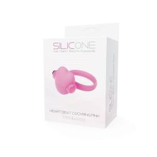 Toyz4lovers Розовое эрекционное виброкольцо с сердечком HEART BEAT COCKRING SILICONE