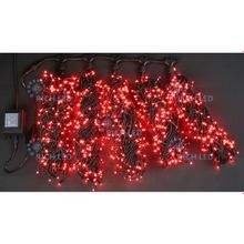Rich LED 5 нитей по 20 м, с контроллером, цвет: красный. Черный провод.