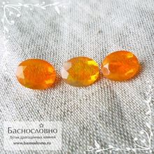 Гарнитур три огненных опала из Эфиопии огранка овал 8,64x7 8,84x6,95 8,88x6,96мм 2,96 карата