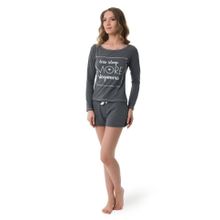 Пижама Sleeps: лонгслив и шорты (р. XS, серый)