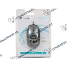 Оптическая мышь Logitech "m105" 910-003116, 2кн.+скр., черный, с рисунком (USB) (ret) [109019]