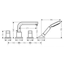 Смеситель Hansgrohe Metris S 31446000 на борт ванны