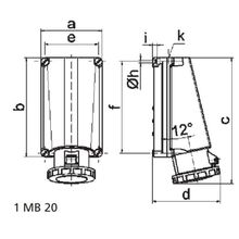 Bals Настенная розетка Bals 11441 400 В 125 А 4 полюса IP67 винтовые клеммы серо-красная